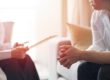 person talking to therapist about benefits of outpatient treatment